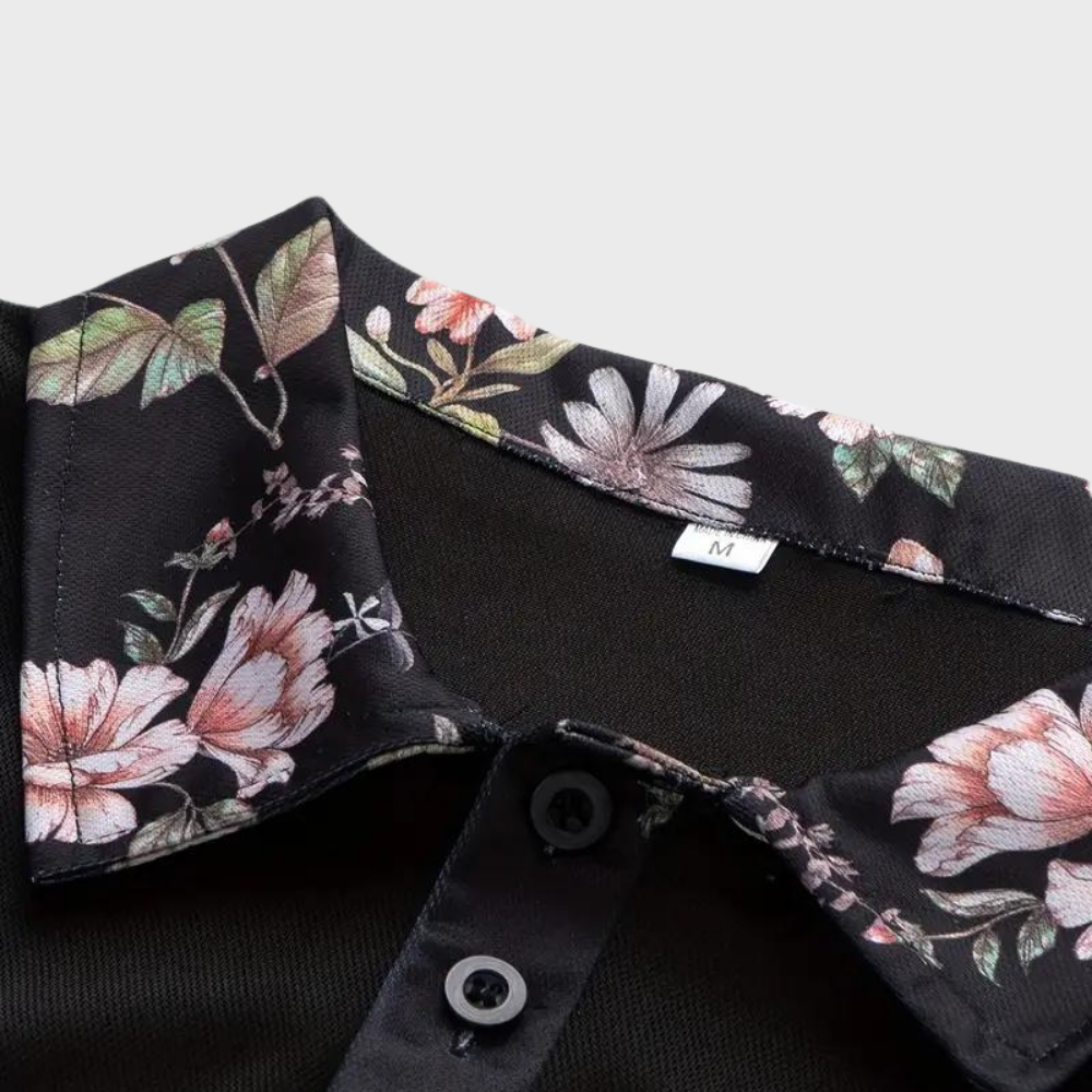 Heren Polo Shirt Katoen met Bloemenvoering 7