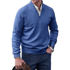 Heren Pullover Half Zip Katoen Met Hoog Halsausschnitt 3
