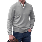 Heren Pullover Half Zip Katoen Met Hoog Halsausschnitt 5