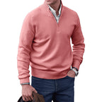 Heren Pullover Half Zip Katoen Met Hoog Halsausschnitt 6