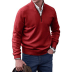 Heren Pullover Half Zip Katoen Met Hoog Halsausschnitt 9