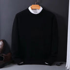 Heren Pullover Wollen Trui Zwart 0