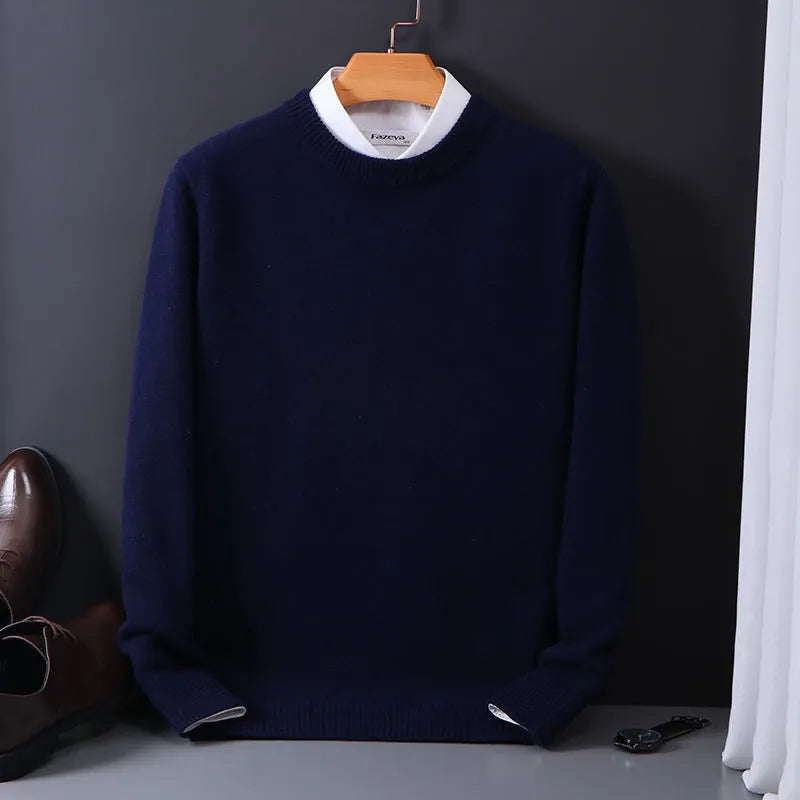 Heren Pullover Wollen Trui Zwart 2
