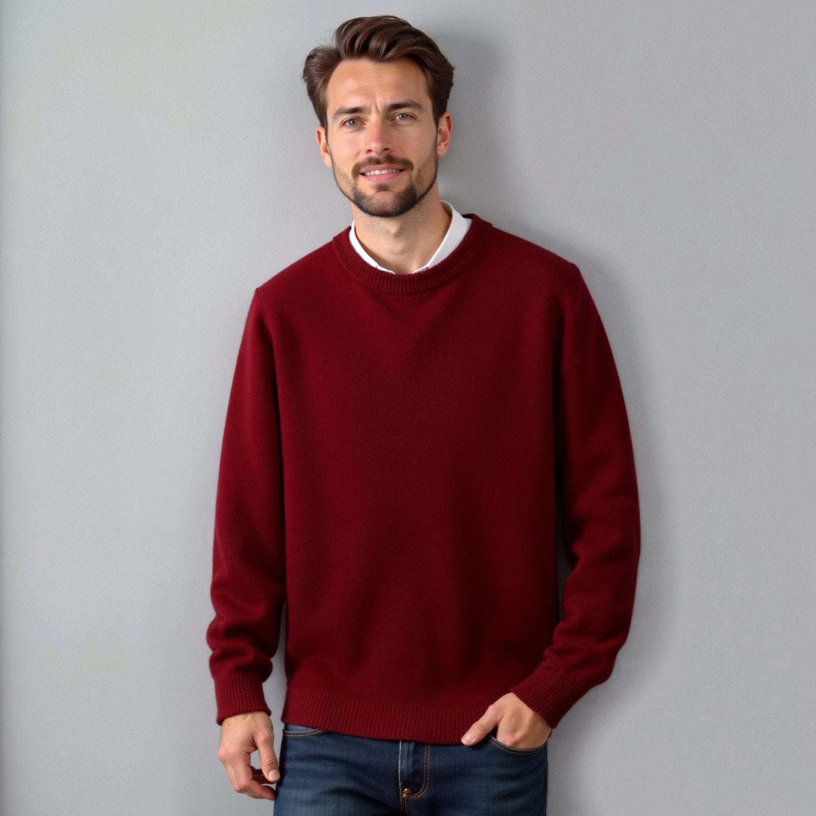 Heren Pullover Wollen Trui Zwart 7