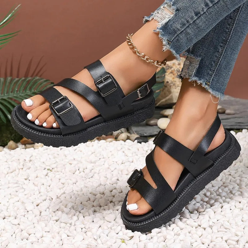 Heren Sandalen Vegan Leer Zwart Bruin Zomer 1