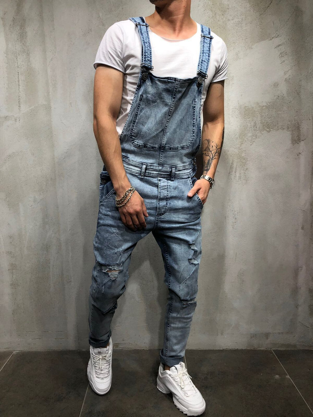 Heren Skinny Fit Denim Overalls Katoen Polyester 3