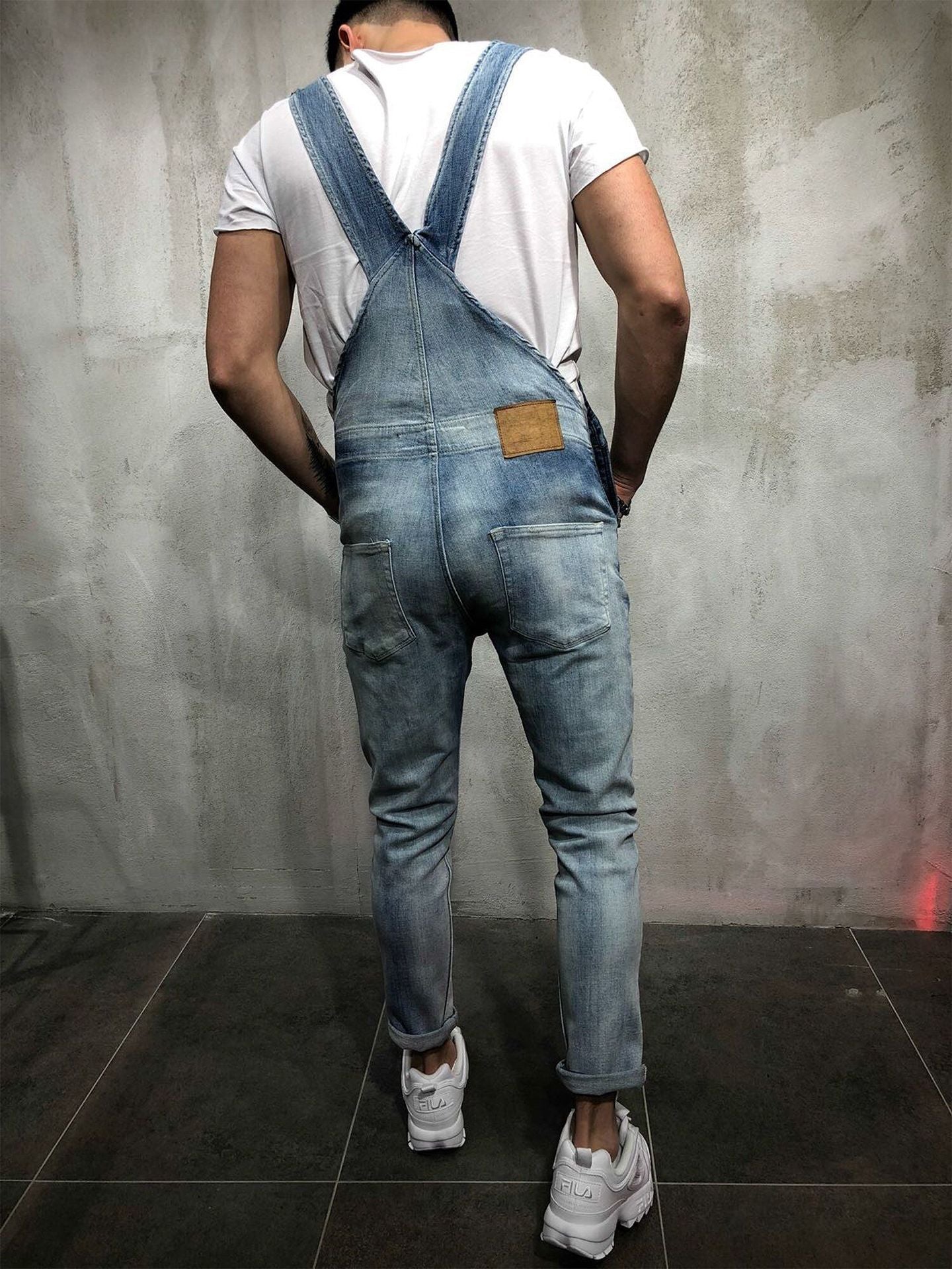 Heren Skinny Fit Denim Overalls Katoen Polyester 4