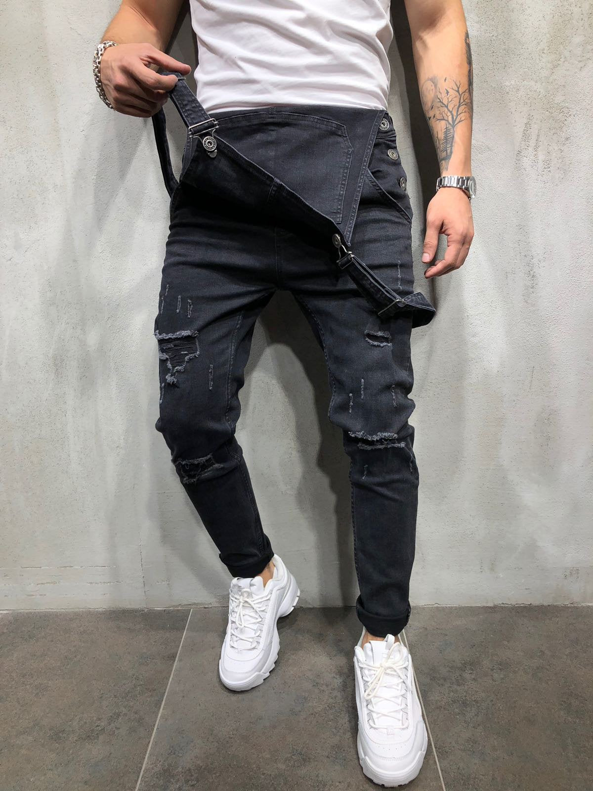 Heren Skinny Fit Denim Overalls Katoen Polyester 6