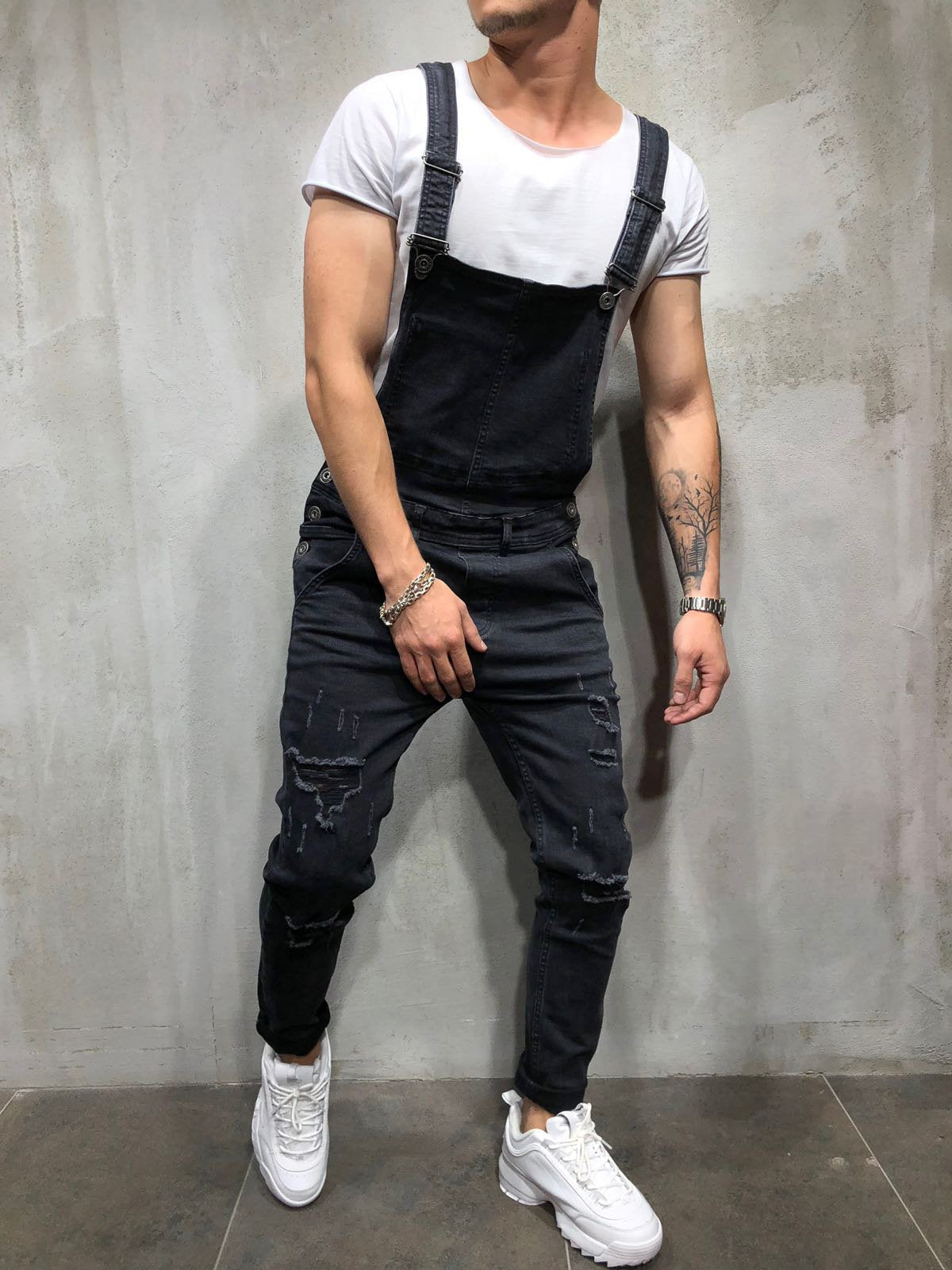 Heren Skinny Fit Denim Overalls Katoen Polyester 8