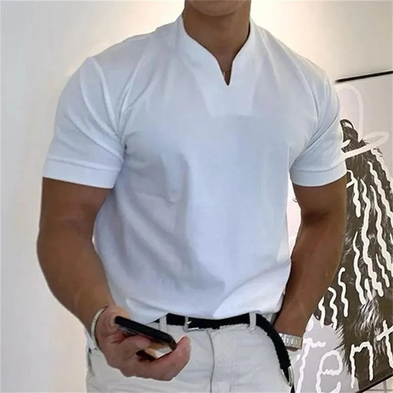 Heren T-Shirt Korte Mouw Vezelmix Slim Fit 0