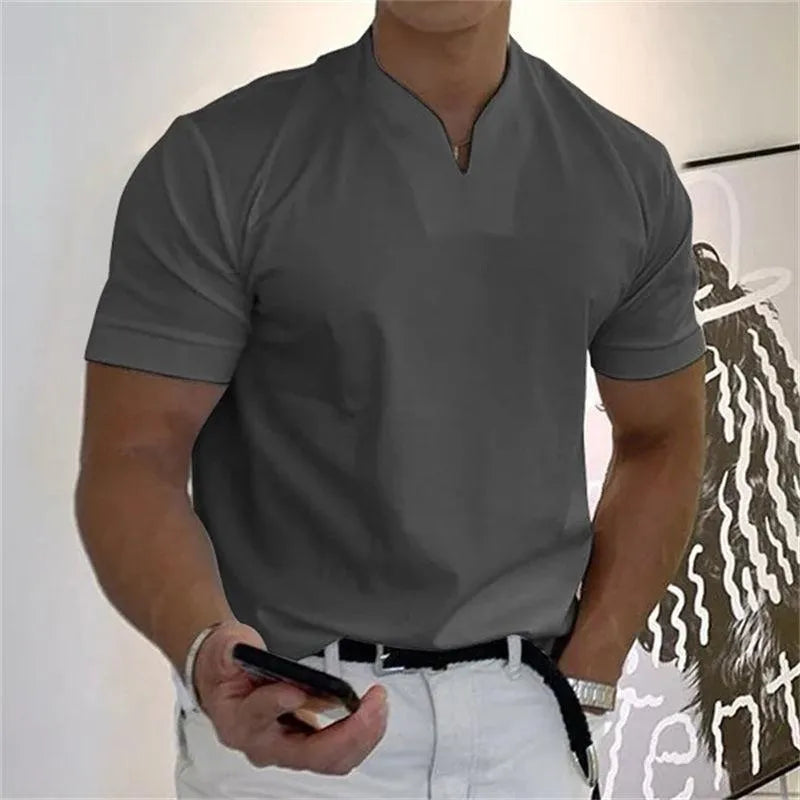 Heren T-Shirt Korte Mouw Vezelmix Slim Fit 3
