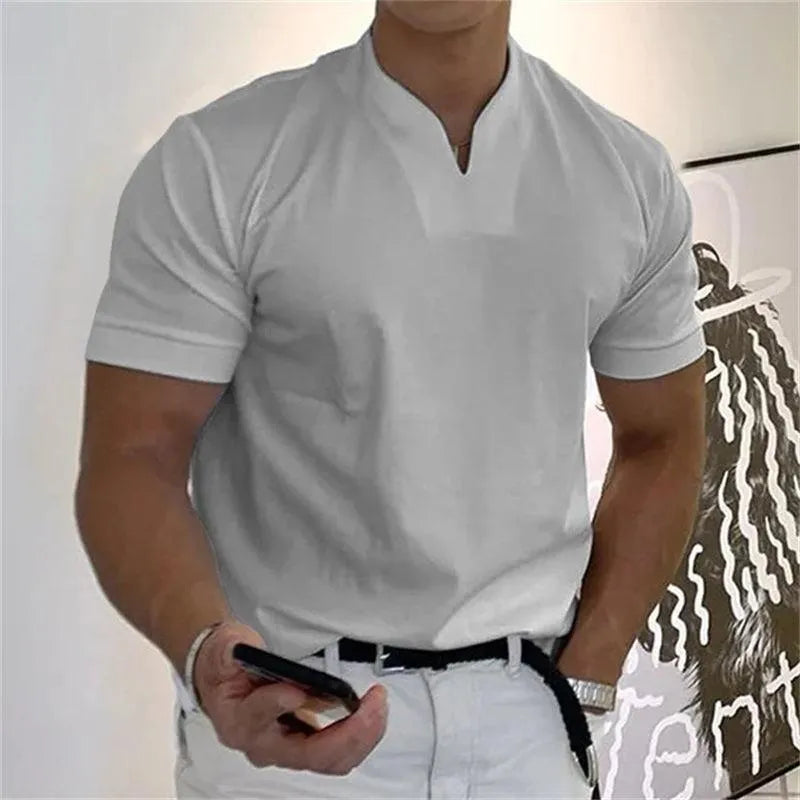 Heren T-Shirt Korte Mouw Vezelmix Slim Fit 7