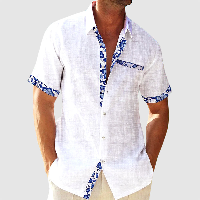 Heren T Shirt Polyester Bloemenprint Korte Mouwen 0