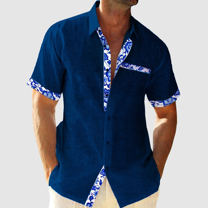 Heren T Shirt Polyester Bloemenprint Korte Mouwen 1