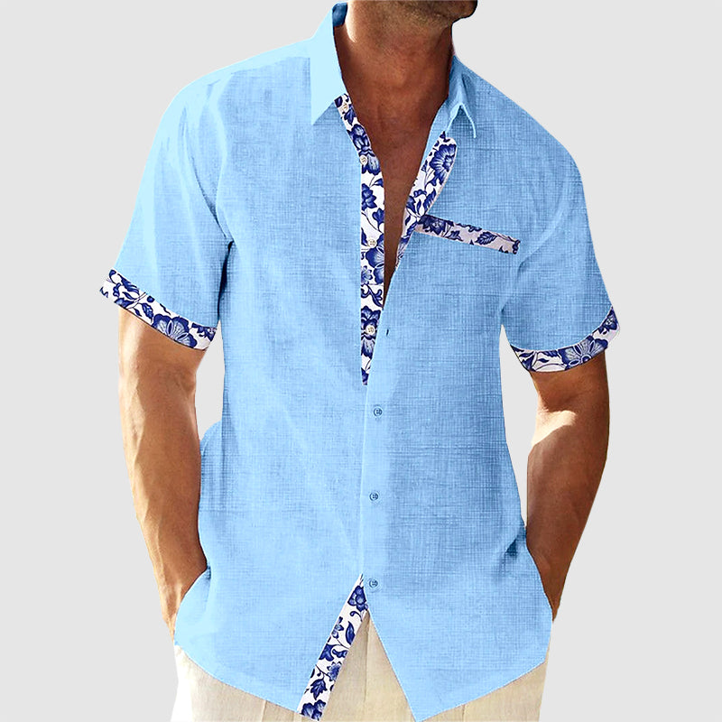 Heren T Shirt Polyester Bloemenprint Korte Mouwen 2