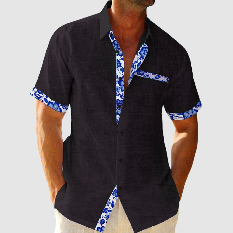 Heren T Shirt Polyester Bloemenprint Korte Mouwen 3