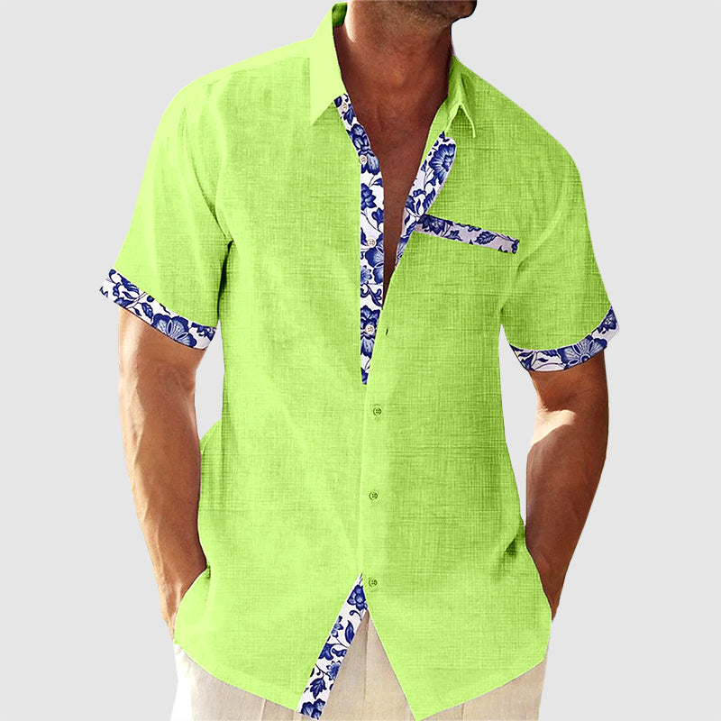 Heren T Shirt Polyester Bloemenprint Korte Mouwen 4