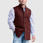 Heren Vest Met Rits Polyester Opstaande Kraag Grijs 2