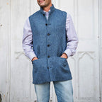 Heren Vest Met Rits Polyester Opstaande Kraag Grijs 5