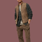 Heren Vest Met Rits Suède-Like Stof Casual 0