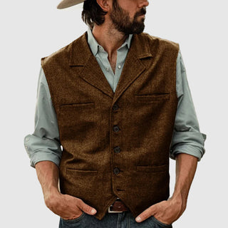 Heren Vest Polyester Vintage Slim Fit 0