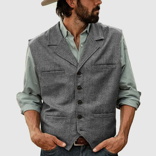 Heren Vest Polyester Vintage Slim Fit 1