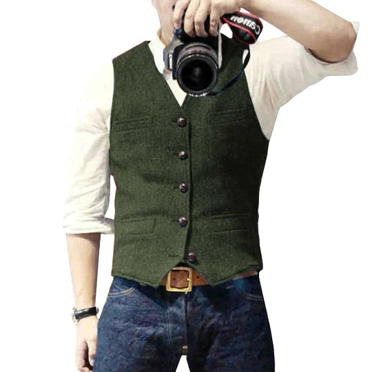 Heren Weste Wol Elegante Stijl 3