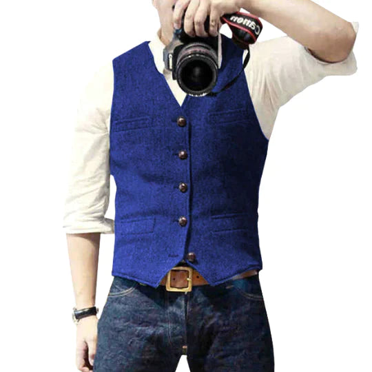 Heren Weste Wol Elegante Stijl 5