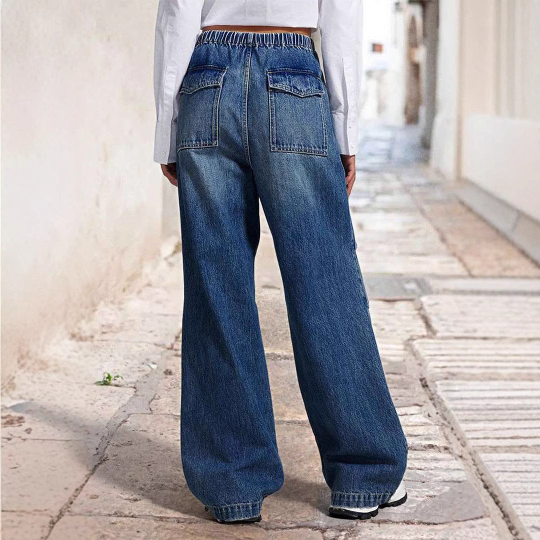 Heren Wide Leg Jeans Katoen met Touwtjes 2