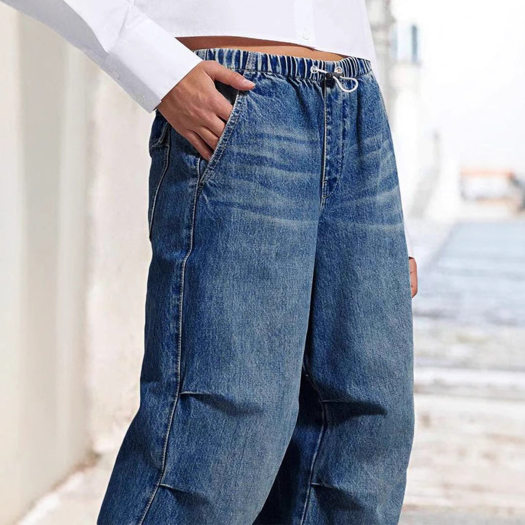 Heren Wide Leg Jeans Katoen met Touwtjes 3