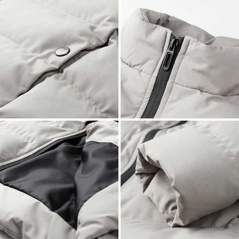 Heren donsjack met lange mouwen en hoge kraag 3