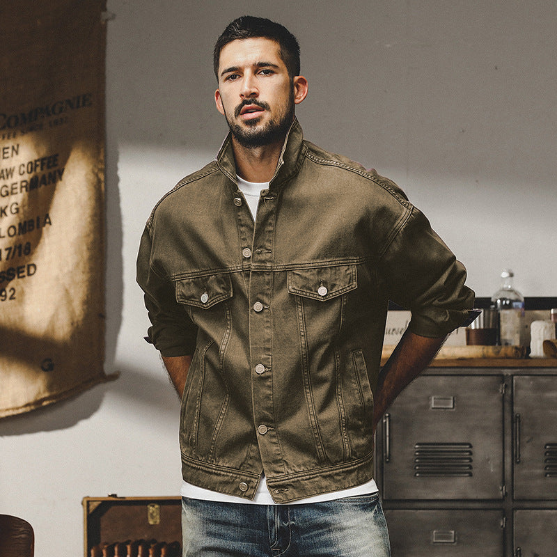 Heren spijkerjasje – Relaxed Fit – Knoopsluiting – Borstzakken – Heuplengte Casual 7