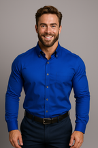 Heren stretch overhemd met opstaande kraag - Kreukvrij comfortabel werkoverhemd 8