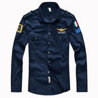 Herenoverhemd in Air Force-stijl met dubbele zakken - Lucas 1