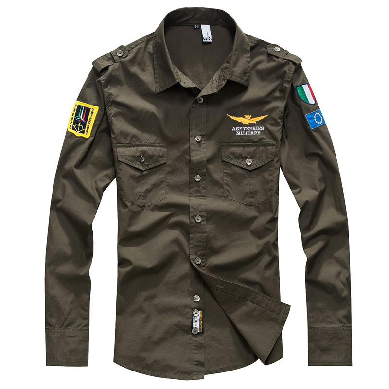 Herenoverhemd in Air Force-stijl met dubbele zakken - Lucas 2
