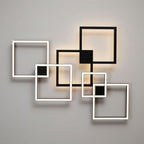 Zwart-Wit Vierkante Wanddecoratie Lamp
