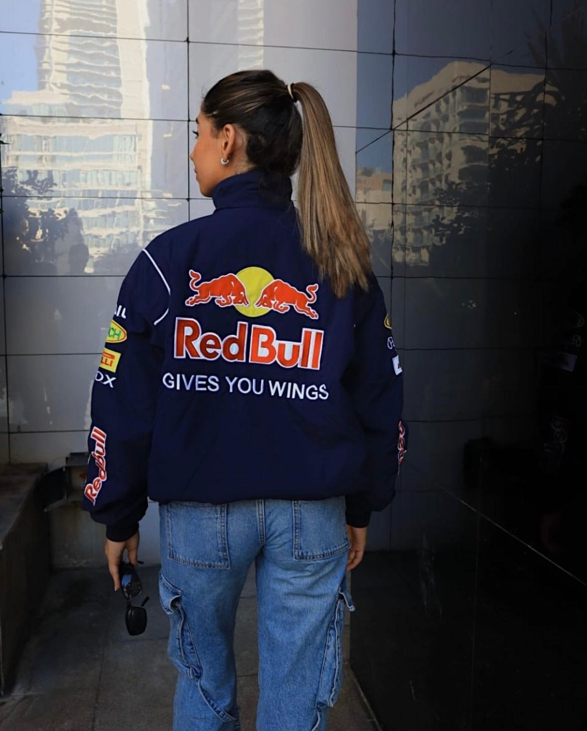 Uniseks RedBull Vintage F1 Racerjack Oversized Sportmode Jas met Streetwear Stijl voor Formule 1 Fans