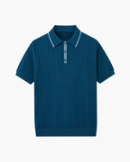 Bali Gebreide Polo Voor Heren Luxe Viscose Polyester Mix Ademend