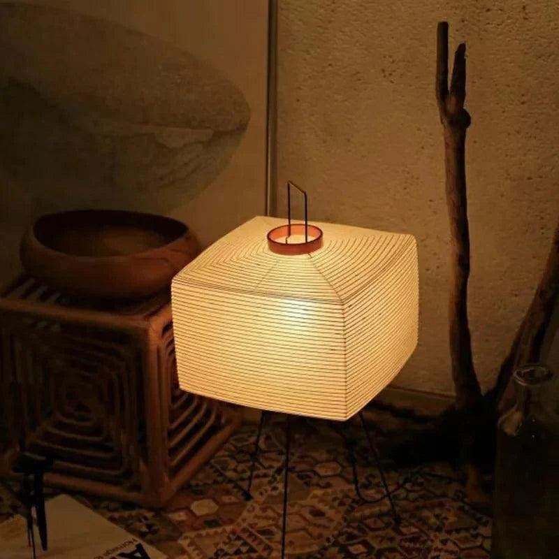 Wabi-Sabi Rijstpapier Japandi Vloerlamp