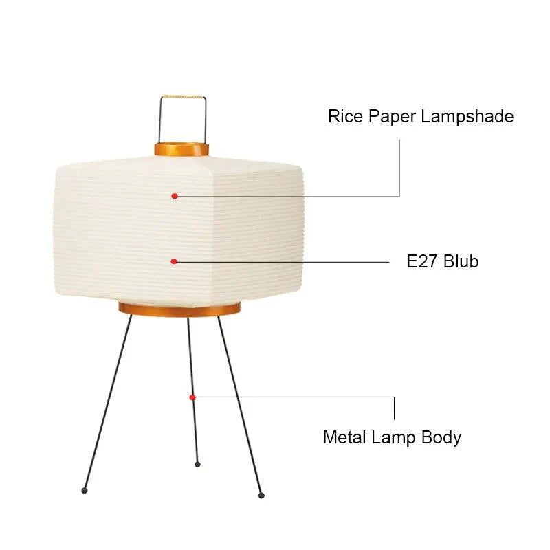 Wabi-Sabi Rijstpapier Japandi Vloerlamp