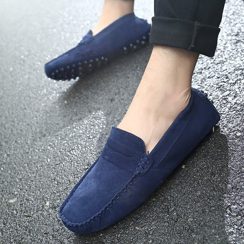 Heren Suède Loafers Instap Moccasin Rubberen Zool Casual