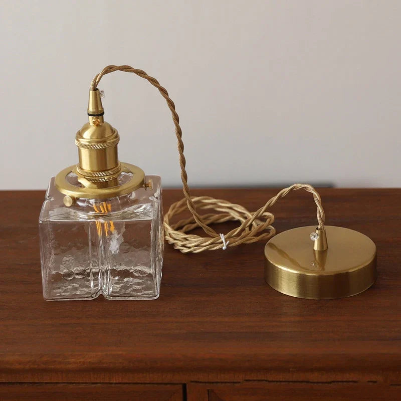 HarmonyHue - Vintage glazen hanglamp