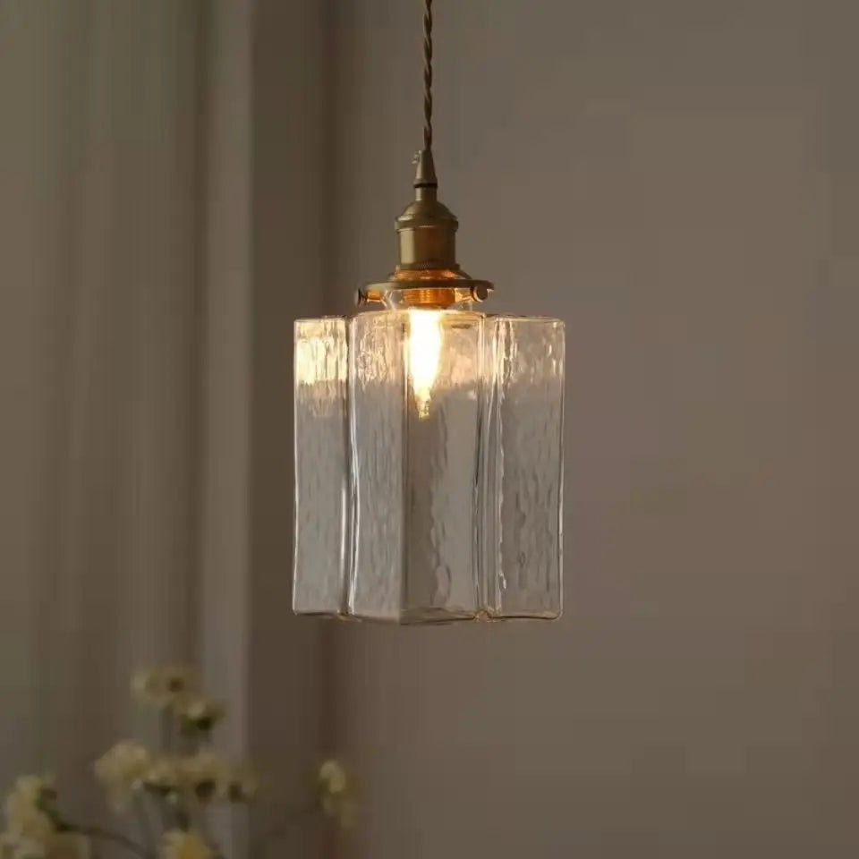 HarmonyHue - Vintage glazen hanglamp