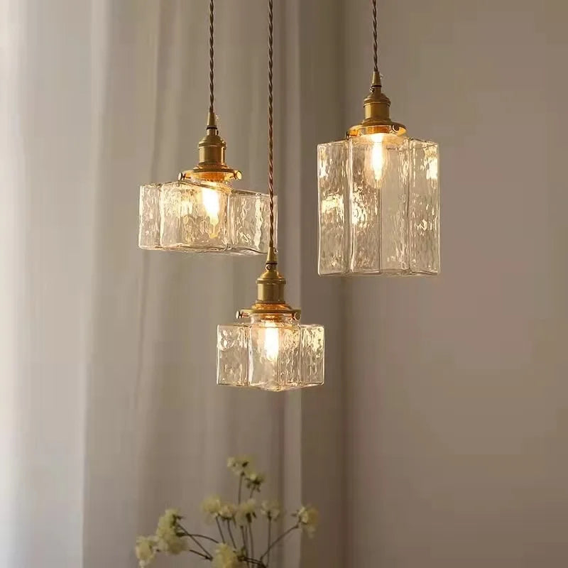 HarmonyHue - Vintage glazen hanglamp