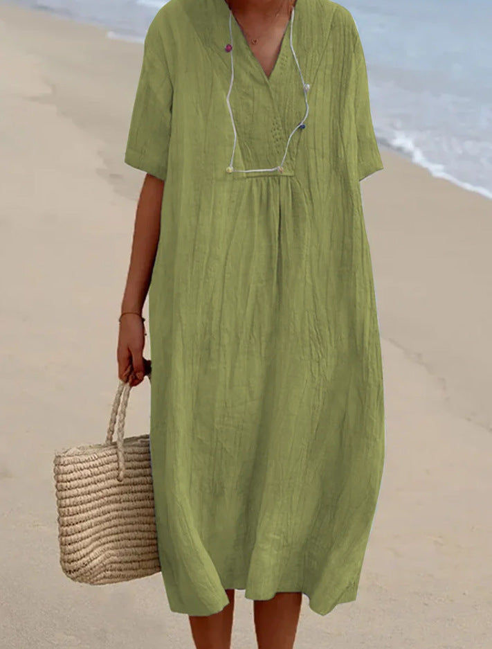 Jasmine - Zomerse Midi Jurk in Katoenmix 3