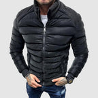 Heren Puffer Jas Gevoerd Hoge Kraag Ritssluiting Slim Fit