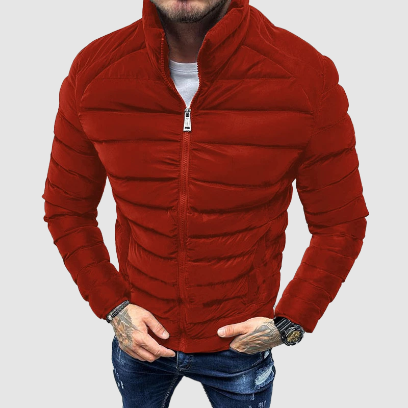 Heren Puffer Jas Gevoerd Hoge Kraag Ritssluiting Slim Fit