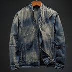 Retro Spijkerjack Voor Mannen Met Rits En Tijdloos Design Voor Casual En Outdoor Stijl