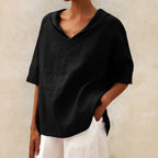 Jil Casual V-hals blouse met halve mouwen voor dames 0