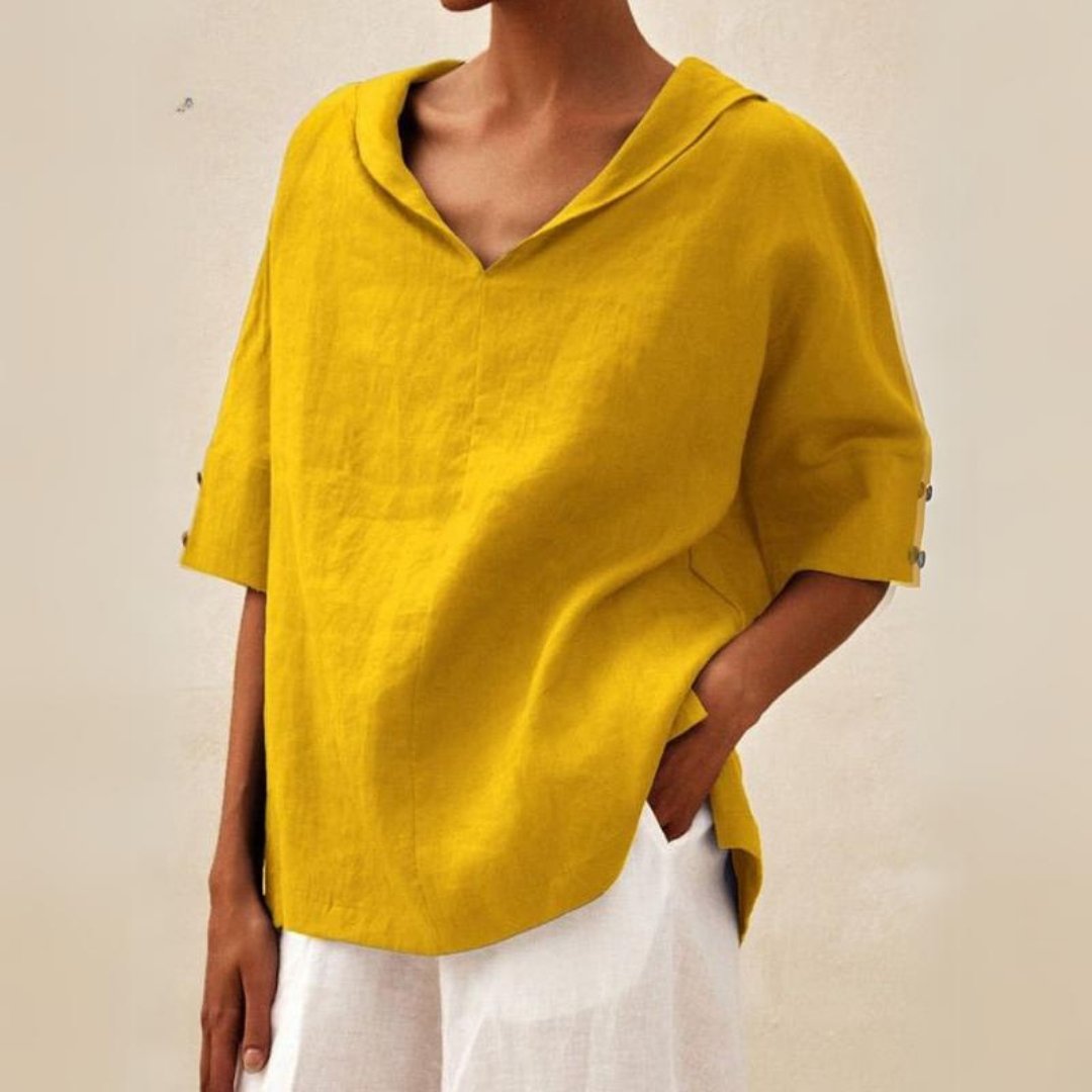 Jil Casual V-hals blouse met halve mouwen voor dames 3